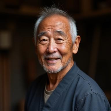 臨海工房の主任船大工、田中太郎の肖像