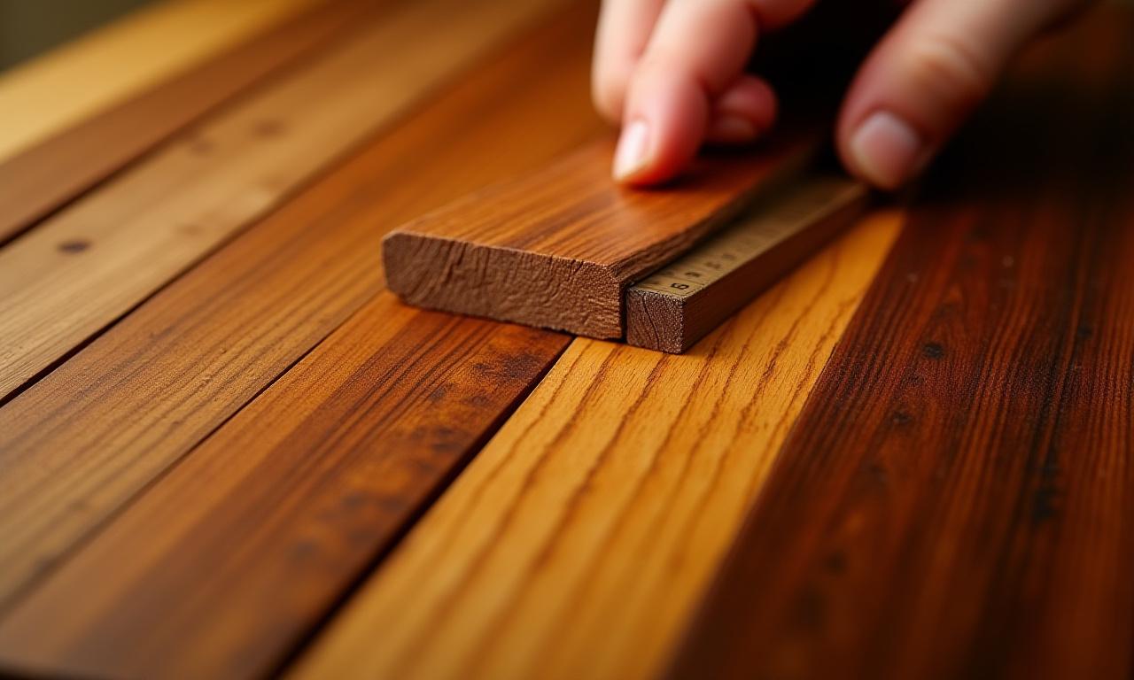 厳選された最高級の海洋用木材のクローズアップ